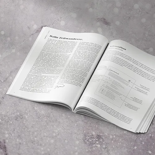 Aufgeklapptes Portaltage-Handbuch