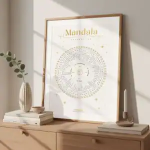 Human Design Mandala Poster mit 64 I-Ging Hexagrammen und Sternzeichen-Rad