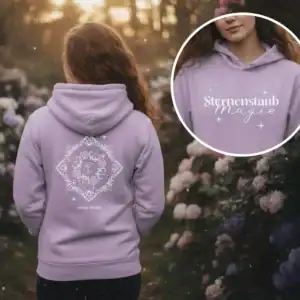 Sternenstaub Magie Hoodie spiritueller Kapuzenpullover mit kosmischem Design