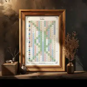 Dreamspell Tzolkin Poster als Wandbild mit Dreamspell Kalender Matrix und Portaltagen