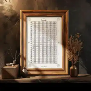 Traditionelles Maya Tzolkin Poster mit antiken Glyphen und Nahuales