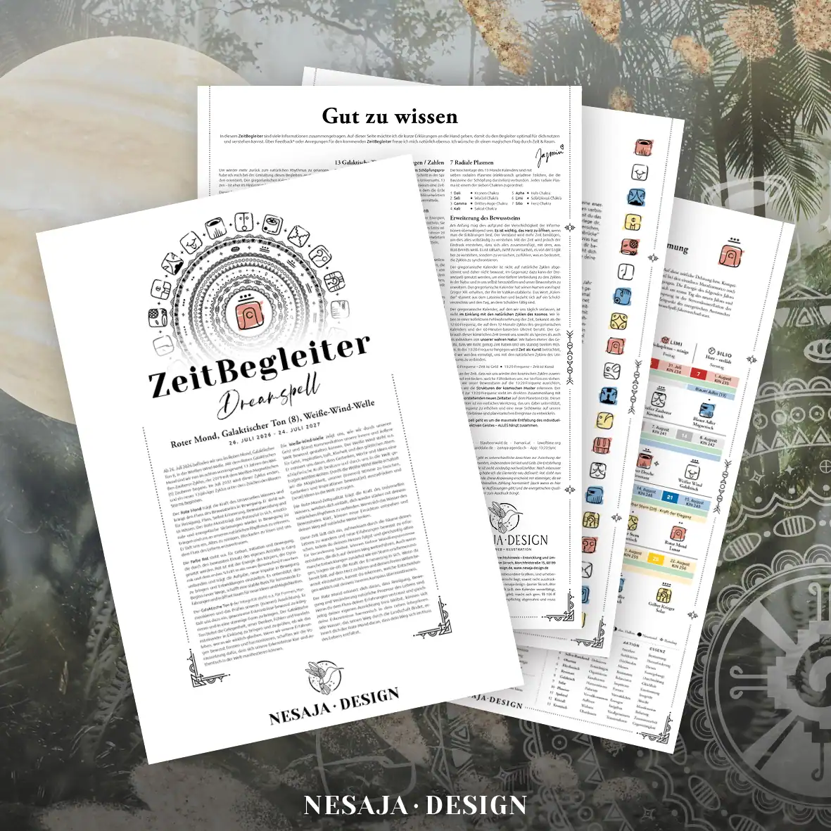 ZeitBegleiter DreamSpell 2026 2027 Einsteiger lose Blätter Klammer Übersicht Seiten