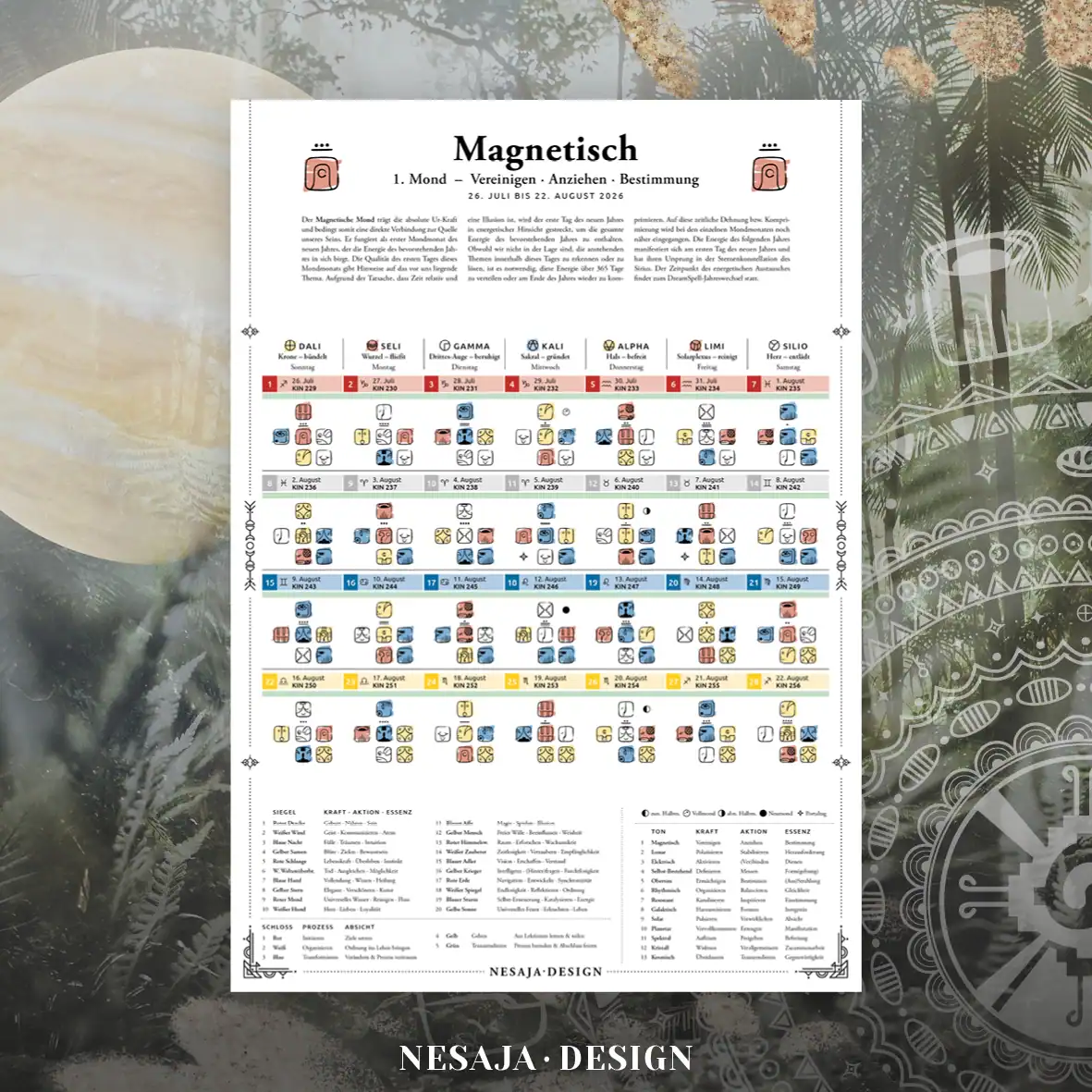 DreamSpell Kalender detailliert ZeitBegleiter 2026 2027 Fortgeschritten Übersicht