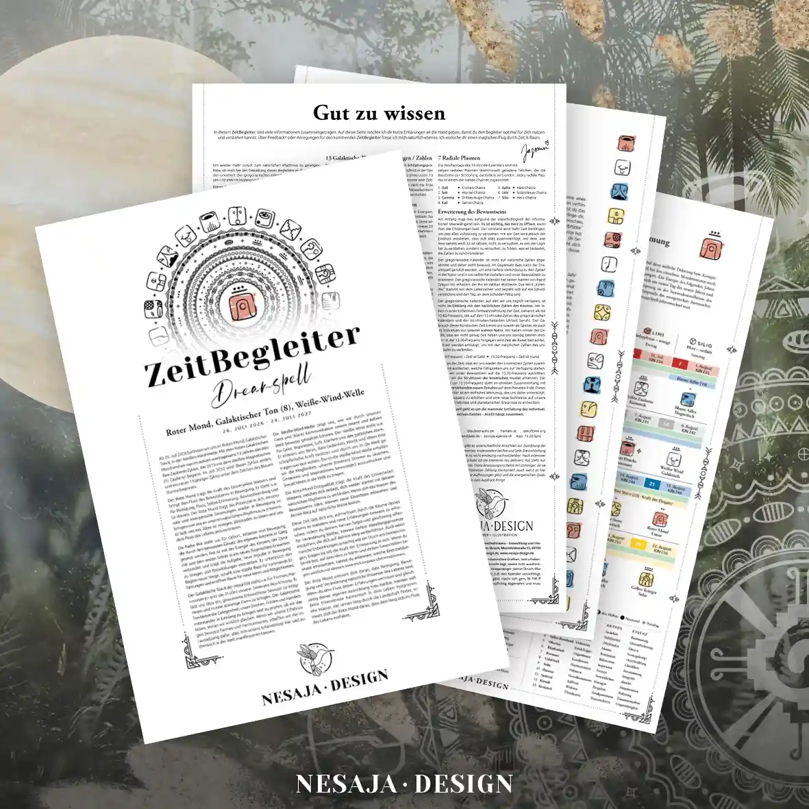 ZeitBegleiter DreamSpell 2026 2027 Einsteiger lose Blätter Klammer Übersicht Seiten